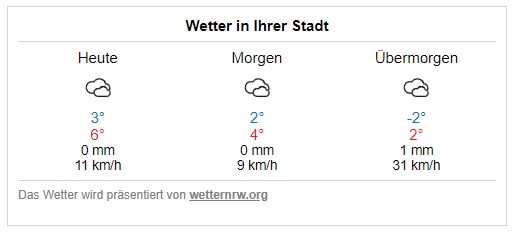 Wetterwidget für Bielefeld